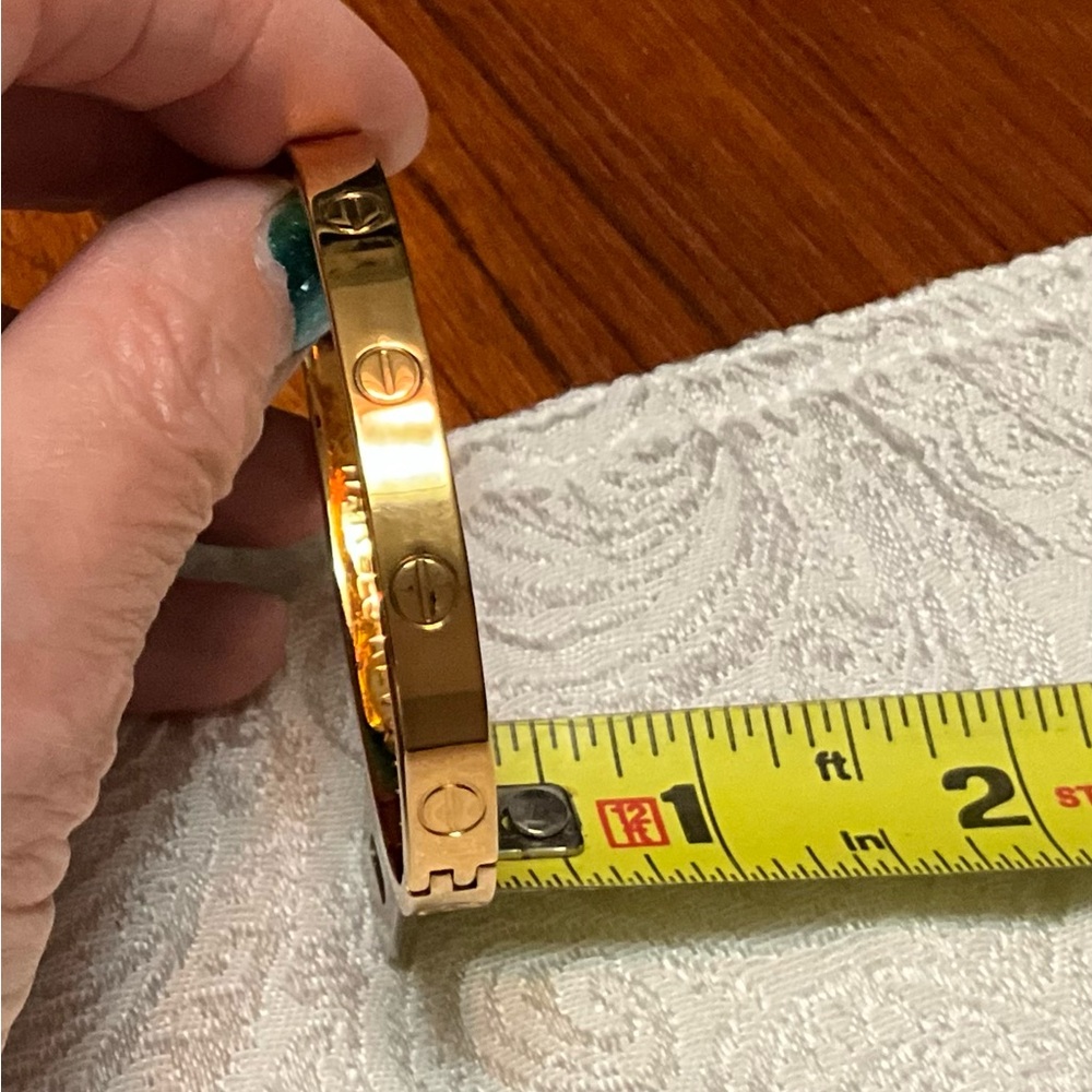 Aldo Cipullo Love Bracelet Gold Electrolated Open Bangle Bracelet Copyright 1970 - Picture 16 of 16